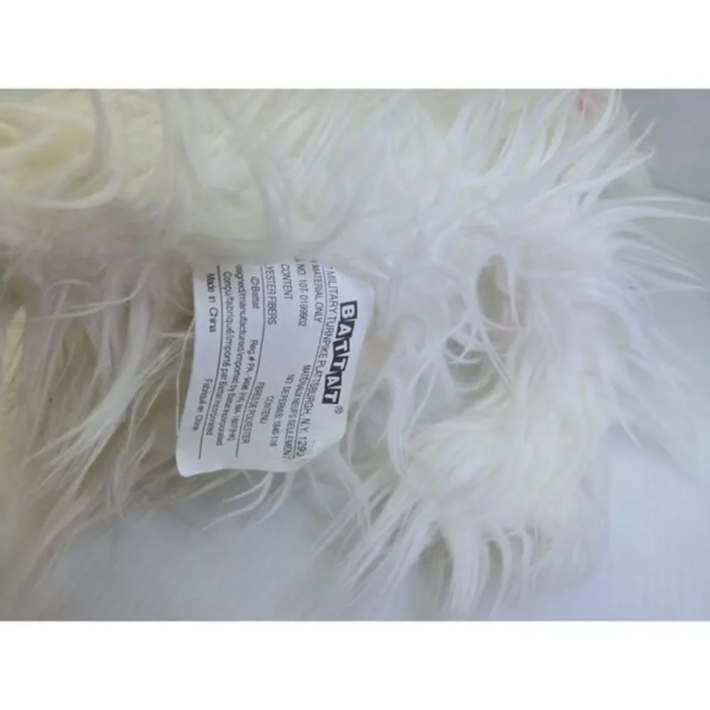 Battat White Yorkie 10"‎ Fluffy Puppy Dog Plush Stuffed Long Hair Pink Bow - Picture 4 of 4